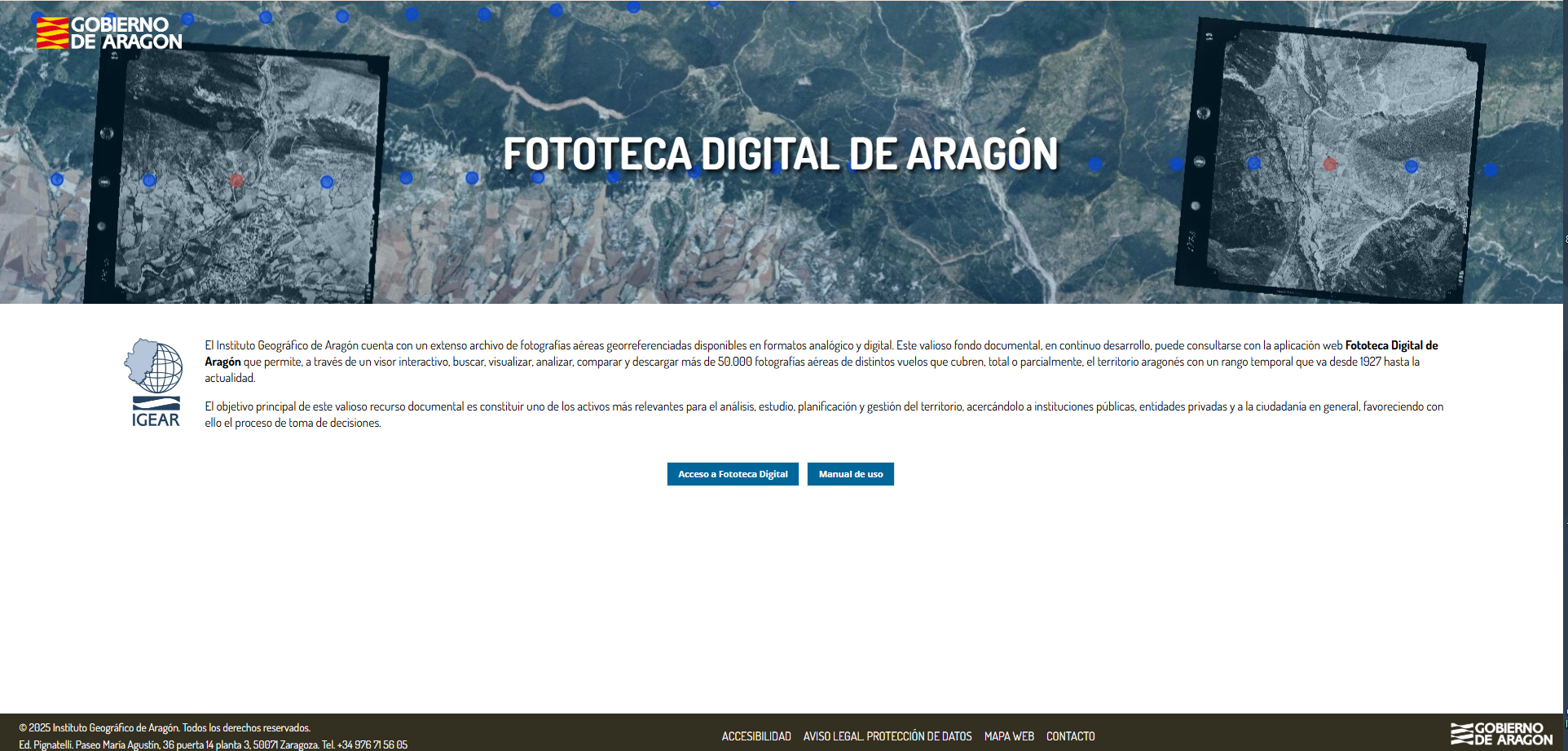 Captura de pantalla de la web de la Fototeca Digital de Aragón